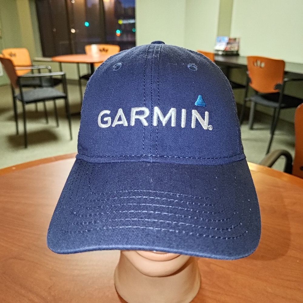 GARMIN Embroidered Logo Spell Out Strapback Trucker Cap Hat